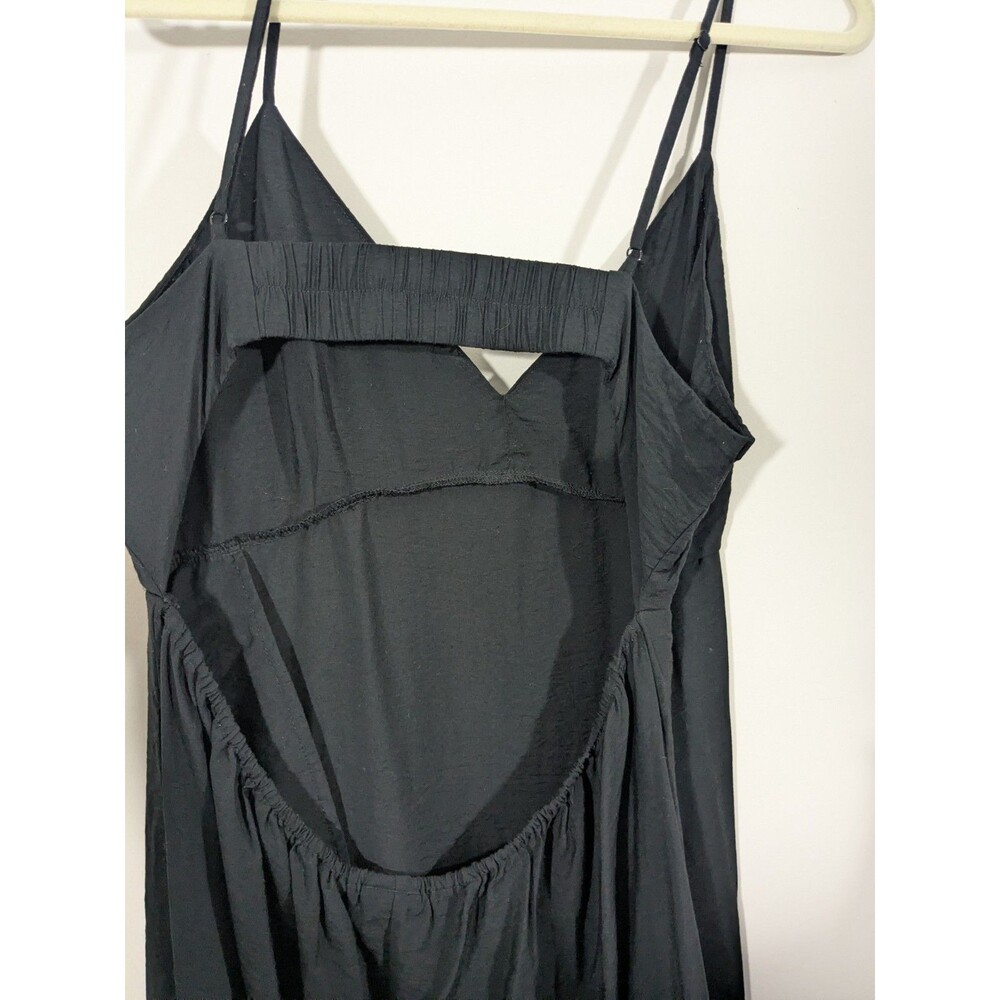 Women Dress XL Black Maxi Tiered Sundress Summer Sleeveless Open Back Feminine - Picture 5 of 8
